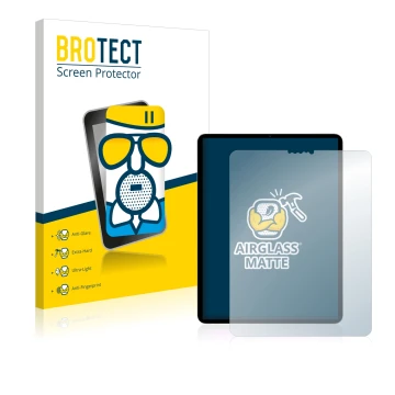 Parte frontale di una confezione del prodotto con il logo del marchio BROTECT. Accanto è raffigurato il dispositivo Apple iPad