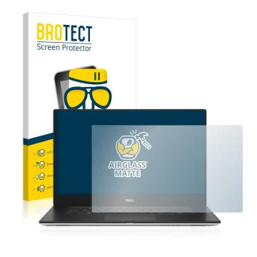 Parte frontale di una confezione del prodotto con il logo del marchio BROTECT. Accanto è raffigurato il dispositivo Dell Preci