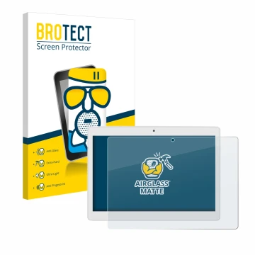 Parte frontale di una confezione del prodotto con il logo del marchio BROTECT. Accanto è raffigurato il dispositivo Alldocube 