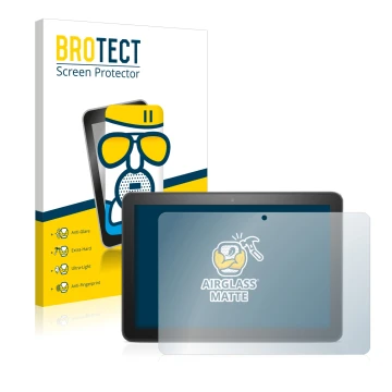 Parte frontale di una confezione del prodotto con il logo del marchio BROTECT. Accanto è raffigurato il dispositivo Amazon Fir