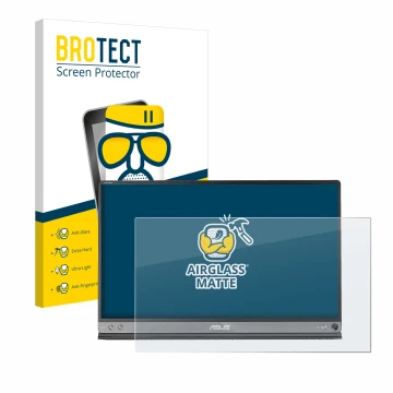 Parte frontale di una confezione del prodotto con il logo del marchio BROTECT. Accanto è raffigurato il dispositivo ASUS ZenSc