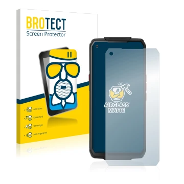 Parte frontale di una confezione del prodotto con il logo del marchio BROTECT. Accanto è raffigurato il dispositivo Oukitel WP