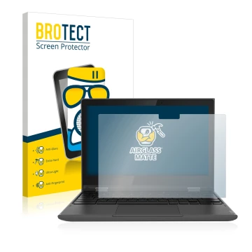 Parte frontale di una confezione del prodotto con il logo del marchio BROTECT. Accanto è raffigurato il dispositivo Lenovo 300