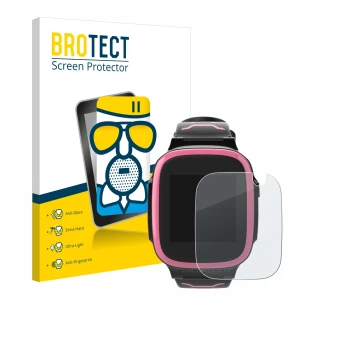 Parte frontale di una confezione del prodotto con il logo del marchio BROTECT. Accanto è raffigurato il dispositivo Xplora X5 