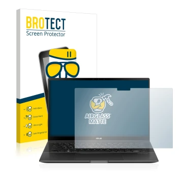 Parte frontale di una confezione del prodotto con il logo del marchio BROTECT. Accanto è raffigurato il dispositivo ASUS ZenBo