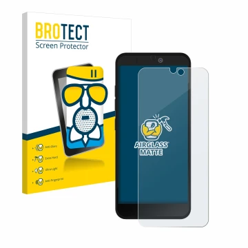 Parte frontale di una confezione del prodotto con il logo del marchio BROTECT. Accanto è raffigurato il dispositivo Fairphone 