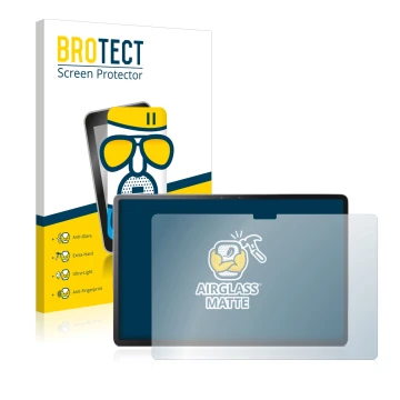 Parte frontale di una confezione del prodotto con il logo del marchio BROTECT. Accanto è raffigurato il dispositivo Lenovo Tab