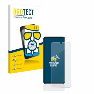 Parte frontale di una confezione del prodotto con il logo del marchio BROTECT. Accanto è raffigurato il dispositivo Xiaomi Poc