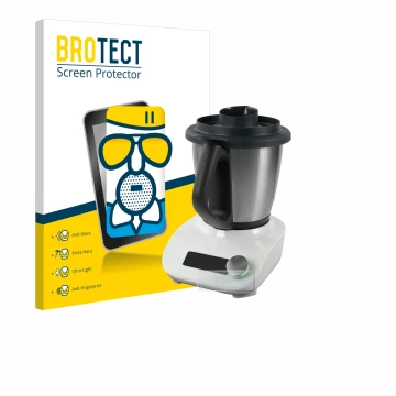 Parte frontale di una confezione del prodotto con il logo del marchio BROTECT. Accanto è raffigurato il dispositivo Vorwerk Th