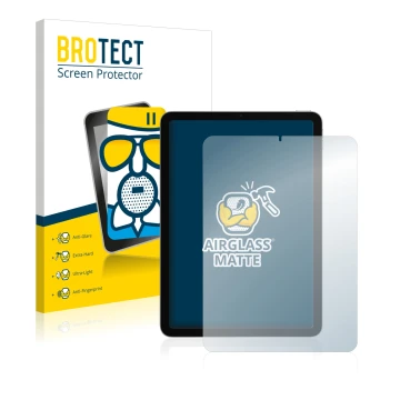 Parte frontale di una confezione del prodotto con il logo del marchio BROTECT. Accanto è raffigurato il dispositivo Apple iPad