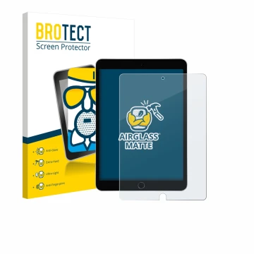 Parte frontale di una confezione del prodotto con il logo del marchio BROTECT. Accanto è raffigurato il dispositivo Apple iPad