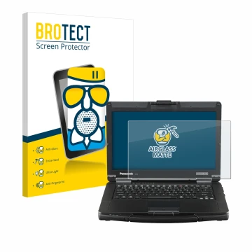 Parte frontale di una confezione del prodotto con il logo del marchio BROTECT. Accanto è raffigurato il dispositivo Panasonic 