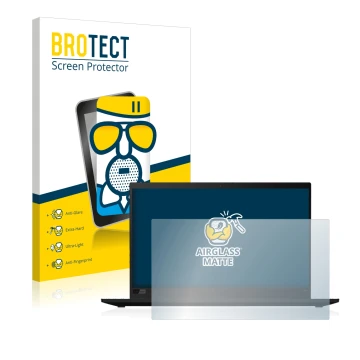 Parte frontale di una confezione del prodotto con il logo del marchio BROTECT. Accanto è raffigurato il dispositivo Lenovo Thi