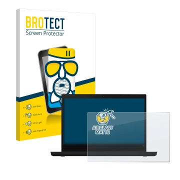 Parte frontale di una confezione del prodotto con il logo del marchio BROTECT. Accanto è raffigurato il dispositivo Lenovo Thi