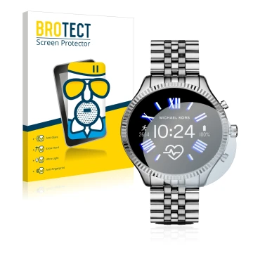 Parte frontale di una confezione del prodotto con il logo del marchio BROTECT. Accanto è raffigurato il dispositivo Michael Ko