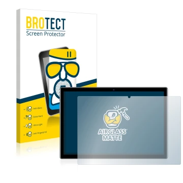 Parte frontale di una confezione del prodotto con il logo del marchio BROTECT. Accanto è raffigurato il dispositivo Teclast P2