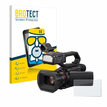 Parte frontale di una confezione del prodotto con il logo del marchio BROTECT. Accanto è raffigurato il dispositivo Panasonic 