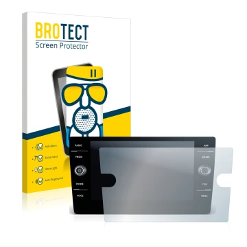 Parte frontale di una confezione del prodotto con il logo del marchio BROTECT. Accanto è raffigurato il dispositivo Volkswagen