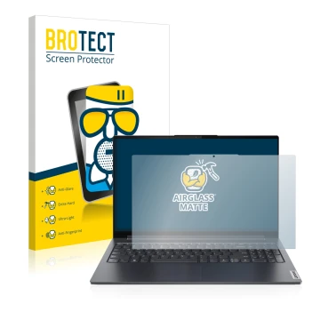 Parte frontale di una confezione del prodotto con il logo del marchio BROTECT. Accanto è raffigurato il dispositivo Lenovo Yog