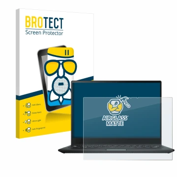 Parte frontale di una confezione del prodotto con il logo del marchio BROTECT. Accanto è raffigurato il dispositivo ASUS Rog F