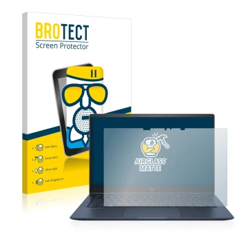 Parte frontale di una confezione del prodotto con il logo del marchio BROTECT. Accanto è raffigurato il dispositivo HP Elite D