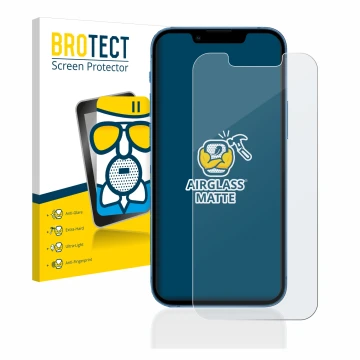 Parte frontale di una confezione del prodotto con il logo del marchio BROTECT. Accanto è raffigurato il dispositivo Apple iPho