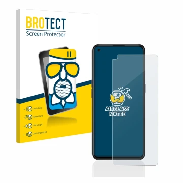 Parte frontale di una confezione del prodotto con il logo del marchio BROTECT. Accanto è raffigurato il dispositivo Oppo Find 
