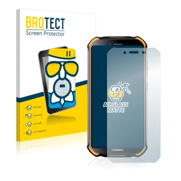 Parte frontale di una confezione del prodotto con il logo del marchio BROTECT. Accanto è raffigurato il dispositivo Doogee S40