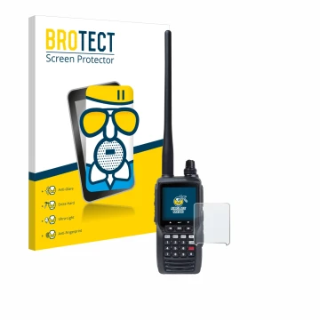 Parte frontale di una confezione del prodotto con il logo del marchio BROTECT. Accanto è raffigurato il dispositivo Yaesu FTA-