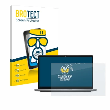 Parte frontale di una confezione del prodotto con il logo del marchio BROTECT. Accanto è raffigurato il dispositivo Dell Latit