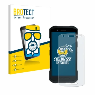 Parte frontale di una confezione del prodotto con il logo del marchio BROTECT. Accanto è raffigurato il dispositivo Zebra TC26