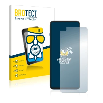 Parte frontale di una confezione del prodotto con il logo del marchio BROTECT. Accanto è raffigurato il dispositivo Motorola G