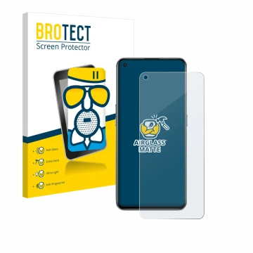 Parte frontale di una confezione del prodotto con il logo del marchio BROTECT. Accanto è raffigurato il dispositivo realme GT 