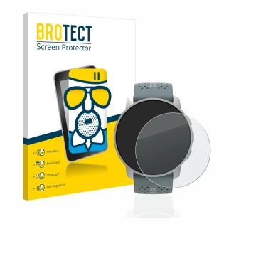 Parte frontale di una confezione del prodotto con il logo del marchio BROTECT. Accanto è raffigurato il dispositivo Suunto 9 P