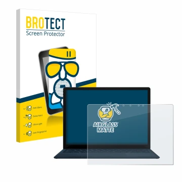 Parte frontale di una confezione del prodotto con il logo del marchio BROTECT. Accanto è raffigurato il dispositivo Microsoft 