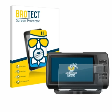 Parte frontale di una confezione del prodotto con il logo del marchio BROTECT. Accanto è raffigurato il dispositivo Garmin Str