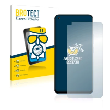 Parte frontale di una confezione del prodotto con il logo del marchio BROTECT. Accanto è raffigurato il dispositivo realme 8 P