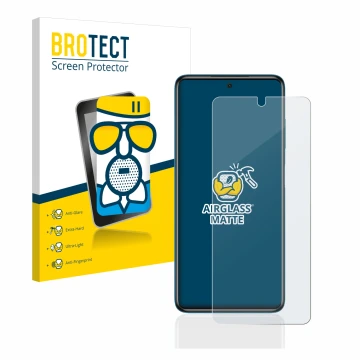 Parte frontale di una confezione del prodotto con il logo del marchio BROTECT. Accanto è raffigurato il dispositivo Xiaomi Poc