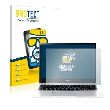 Parte frontale di una confezione del prodotto con il logo del marchio BROTECT. Accanto è raffigurato il dispositivo Acer Spin 