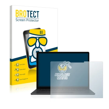 Parte frontale di una confezione del prodotto con il logo del marchio BROTECT. Accanto è raffigurato il dispositivo Microsoft 