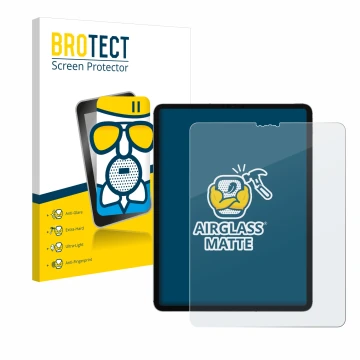Parte frontale di una confezione del prodotto con il logo del marchio BROTECT. Accanto è raffigurato il dispositivo Apple iPad