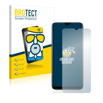 Parte frontale di una confezione del prodotto con il logo del marchio BROTECT. Accanto è raffigurato il dispositivo realme C11