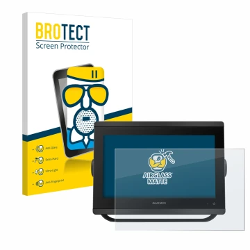 Parte frontale di una confezione del prodotto con il logo del marchio BROTECT. Accanto è raffigurato il dispositivo Garmin GPS