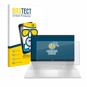 Parte frontale di una confezione del prodotto con il logo del marchio BROTECT. Accanto è raffigurato il dispositivo HP ProBook