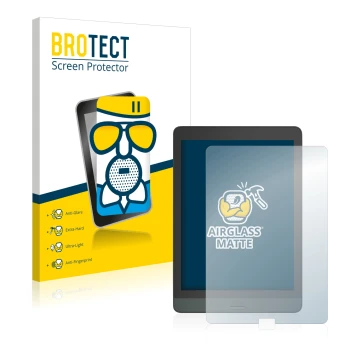 Parte frontale di una confezione del prodotto con il logo del marchio BROTECT. Accanto è raffigurato il dispositivo Boox Nova 