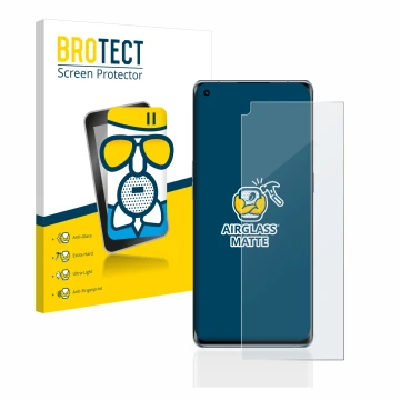 Parte frontale di una confezione del prodotto con il logo del marchio BROTECT. Accanto è raffigurato il dispositivo Oppo Reno 