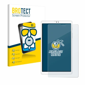 Parte frontale di una confezione del prodotto con il logo del marchio BROTECT. Accanto è raffigurato il dispositivo Samsung Ga