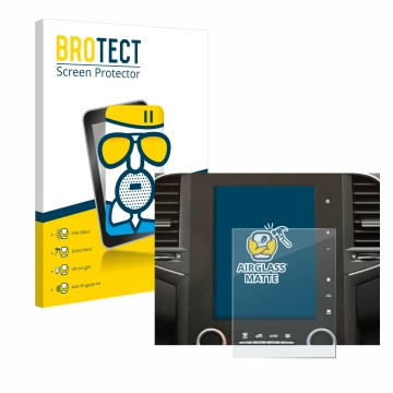 Parte frontale di una confezione del prodotto con il logo del marchio BROTECT. Accanto è raffigurato il dispositivo Renault Me