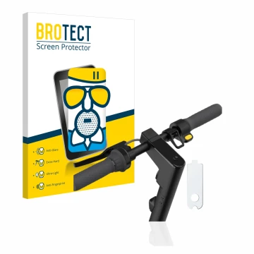 Parte frontale di una confezione del prodotto con il logo del marchio BROTECT. Accanto è raffigurato il dispositivo Segway Nin