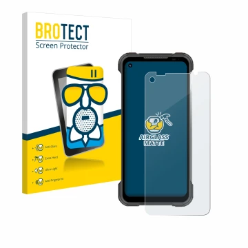 Parte frontale di una confezione del prodotto con il logo del marchio BROTECT. Accanto è raffigurato il dispositivo Doogee S97
